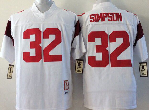 Men USC Trojans #32 Simpson White 2025 NCAA Jersey